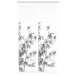 Fl&auml;chenvorhang in Wei&szlig;, Grau Hochglanz halbtransparent