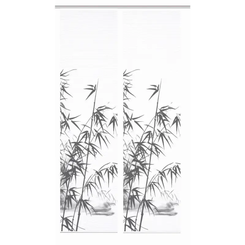 Fl&auml;chenvorhang in Wei&szlig;, Grau Hochglanz halbtransparent