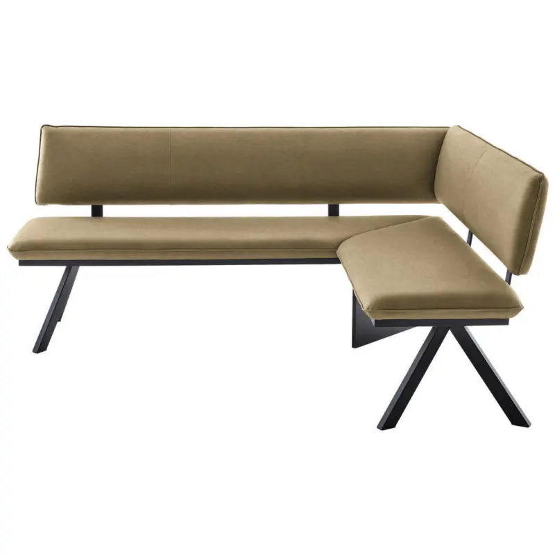 Eckbank 190/150 cm in Schwarz, Olivgr&uuml;n