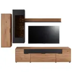 XXXLutz Lauterach - Ihr M&ouml;belhaus bei Bregenz Wohnwand in Schwarz, Eichefarben 265,9/201,8/45,2 cm