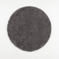 Hochflorteppich 80/80 cm Porto Dunkelgrau