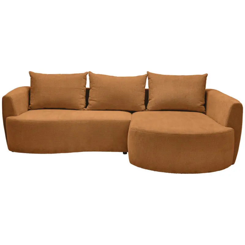 Ecksofa in Chenille Rostfarben