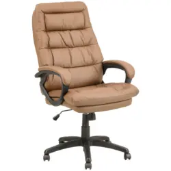 Chefsessel in Lederlook Braun, Schwarz