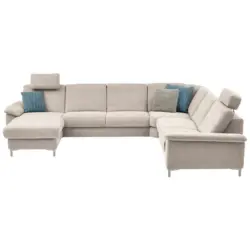 Wohnlandschaft Latina in Chenille Hellbraun