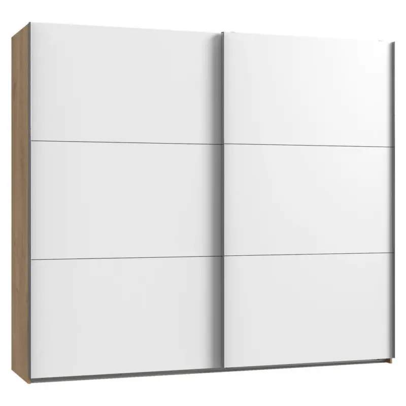 Schwebet&uuml;renschrank in Wei&szlig;, Plankeneiche