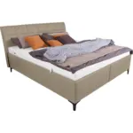 XXXLutz Lauterach - Ihr M&ouml;belhaus bei Bregenz Polsterbett gepolstertes Kopfteil, Bettkasten, Lattenroste, Matratzen Graubraun 180/200 cm