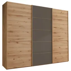 Schwebet&uuml;renschrank in Dunkelbraun, Eiche Bianco