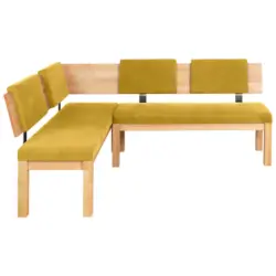 Eckbank 160/200 cm in Buchefarben, Currygelb