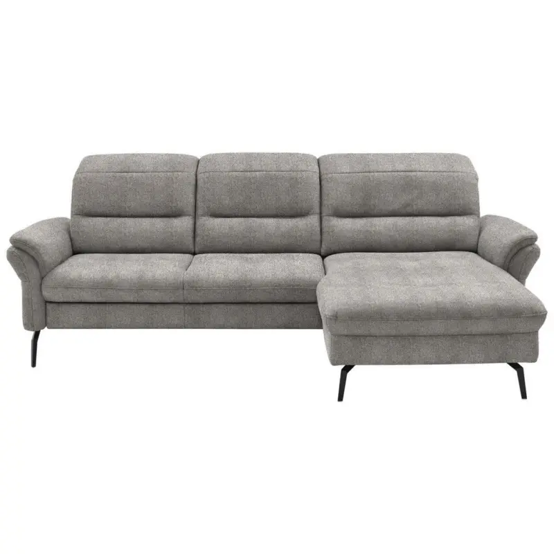 Ecksofa in Flachgewebe Graubraun 260/181 cm