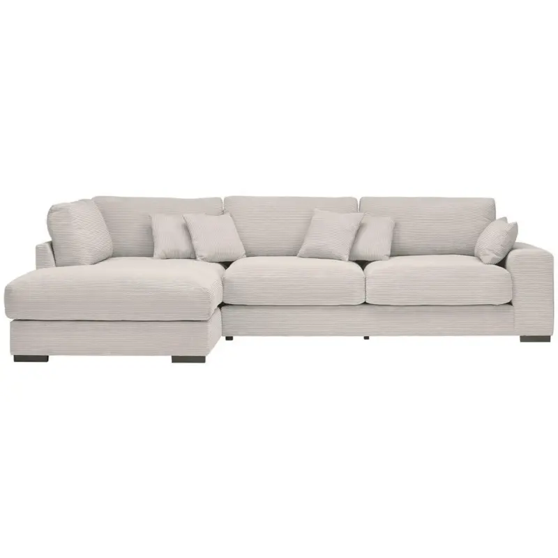 Ecksofa in Cord Hellgrau 205/340 cm