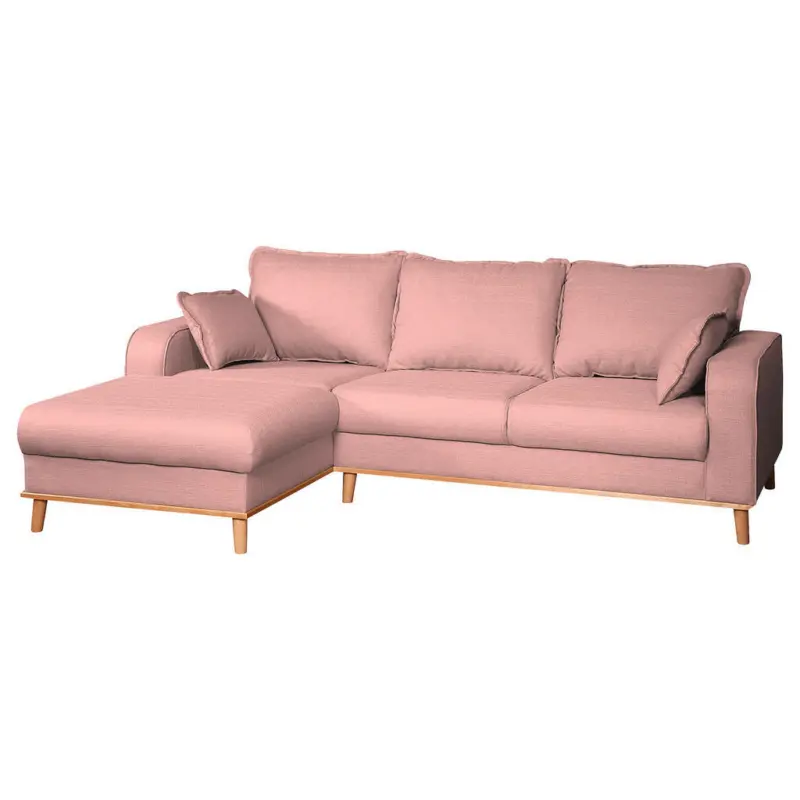 Ecksofa Beata in Mikrofaser Rosa 150/230 cm