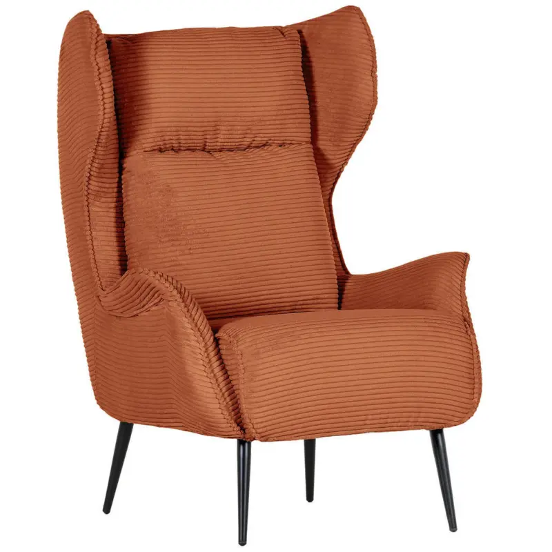 Ohrensessel in Cord Terracotta