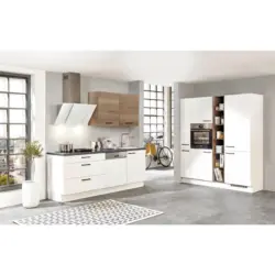 K&uuml;chenleerblock 220/180 cm in Wei&szlig;, Eichefarben