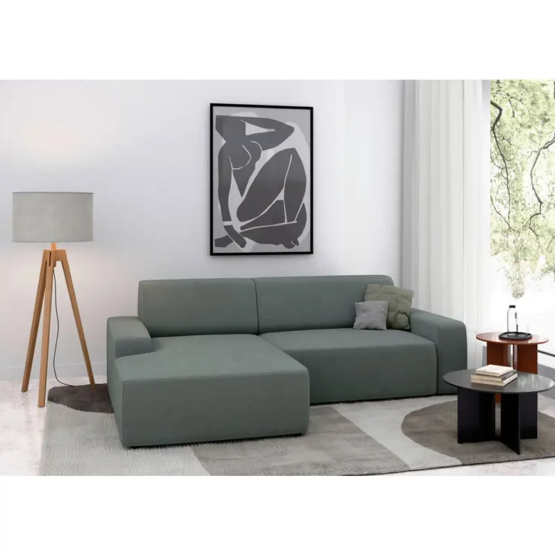 Ecksofa Wien in Struktur Grau 162/246 cm