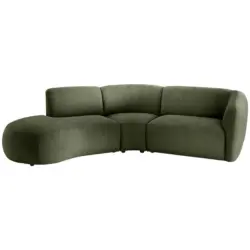 Ecksofa in Mikrofaser Gr&uuml;n 182/276 cm