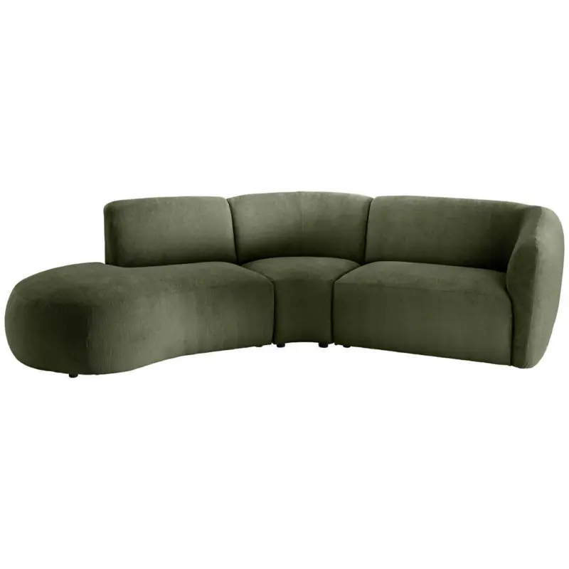 Ecksofa in Mikrofaser Gr&uuml;n 182/276 cm