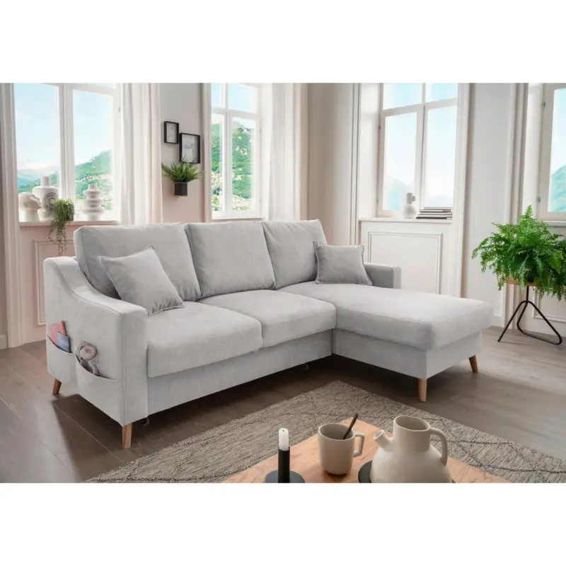 Ecksofa Valentina in Chenille Grau