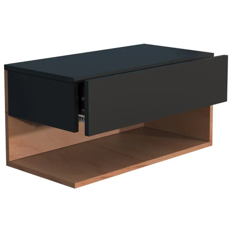 Nachtk&auml;stchen in Schwarz, Eichefarben