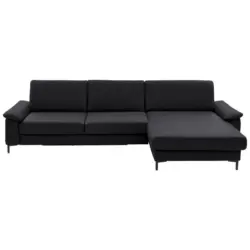 Ecksofa in Echtleder Anthrazit 334/176 cm