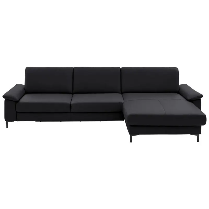 Ecksofa in Echtleder Anthrazit 334/176 cm