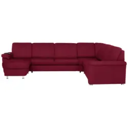 Wohnlandschaft in Flachgewebe Weinrot