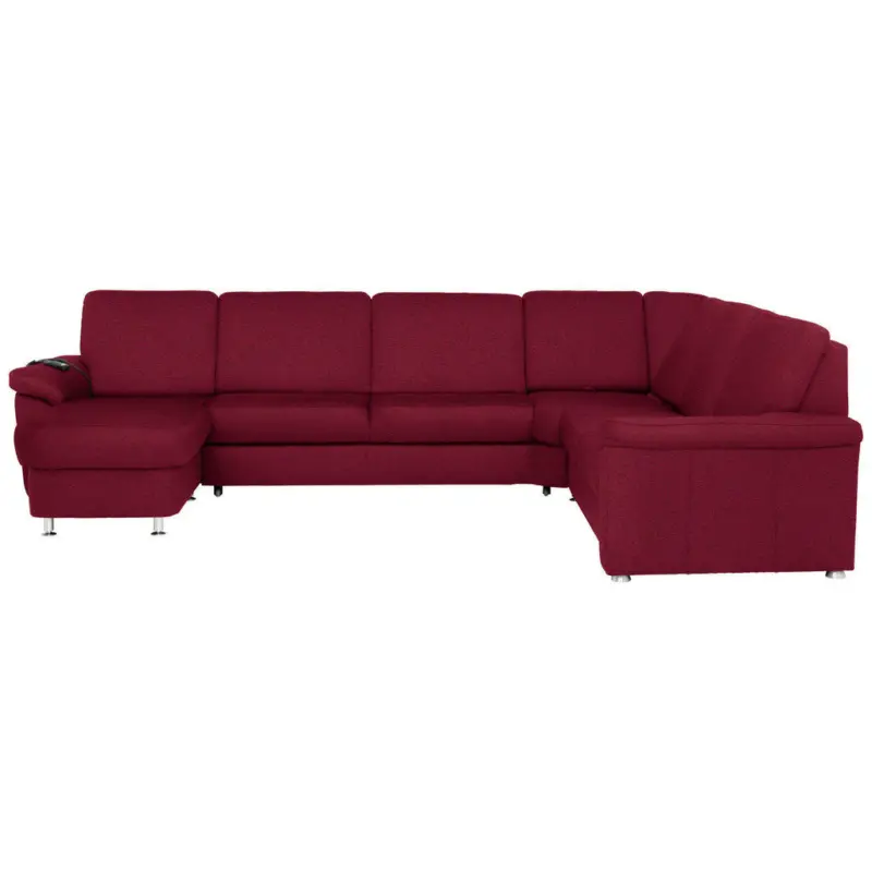 Wohnlandschaft in Flachgewebe Weinrot