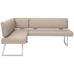 Eckbank 137/208 cm in Edelstahlfarben, Greige