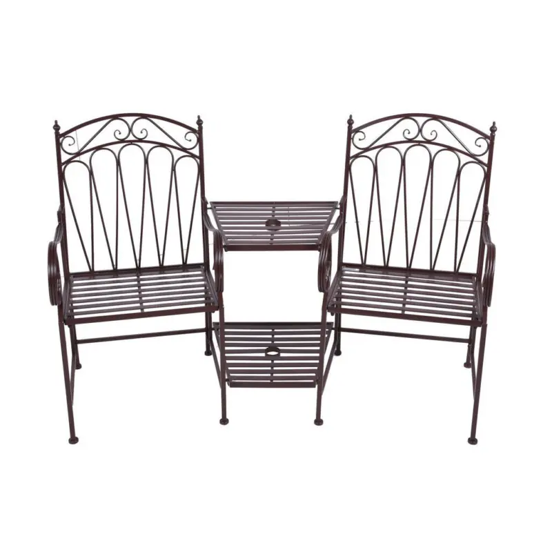 Gartenbank 157/99,5/70,5 cm in Rostfarben