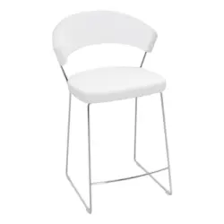 Barhocker in Wei&szlig;, Chromfarben