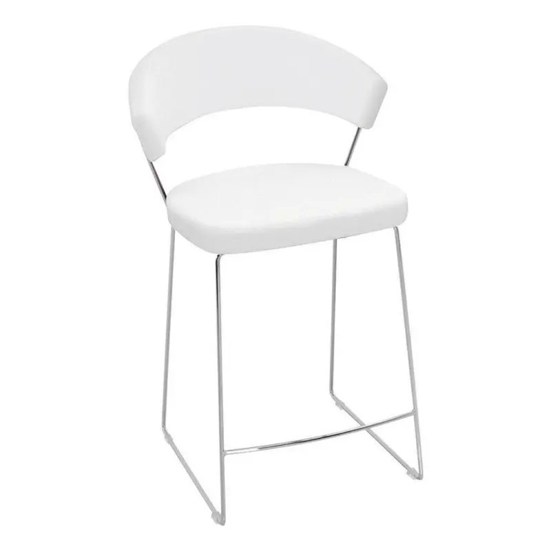 Barhocker in Wei&szlig;, Chromfarben