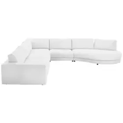 Ecksofa in Chenille, Cord Wei&szlig; 365/425 cm