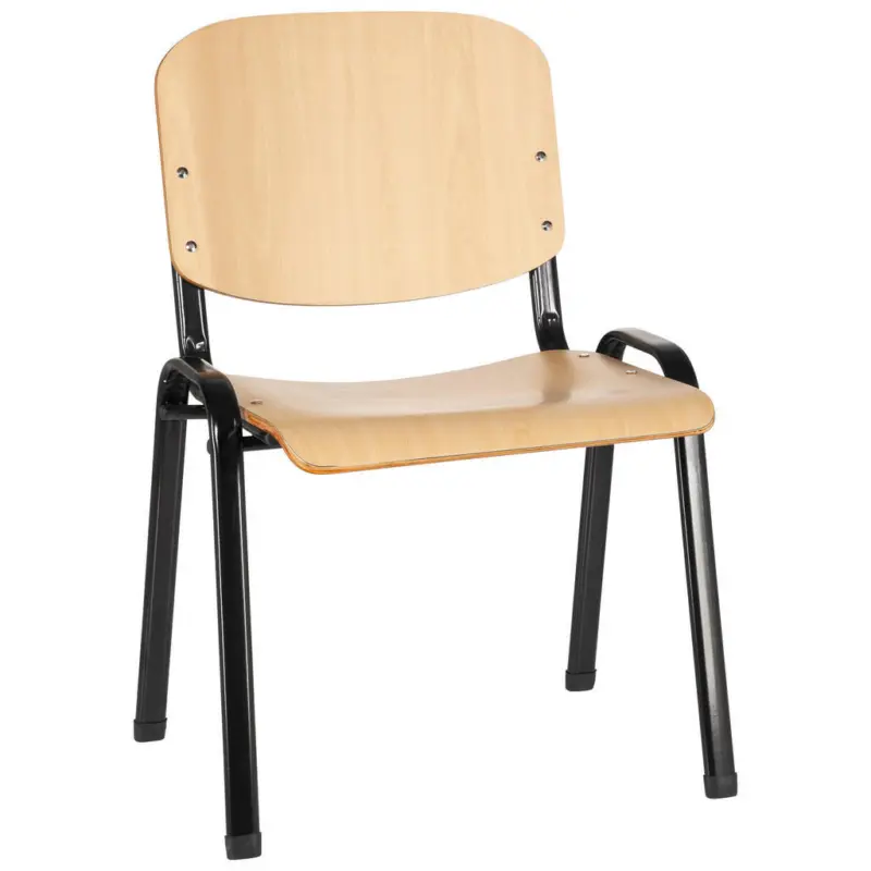 Besucherstuhl in Schwarz, Buchefarben