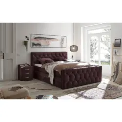Boxspringbett 180/200 cm in Aubergine
