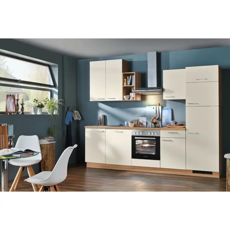 K&uuml;chenblock 150 cm in Eichefarben, Magnolie