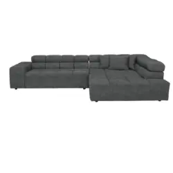 Ecksofa in Velours Grau 317/213 cm