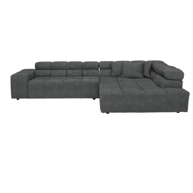 Ecksofa in Velours Grau 317/213 cm