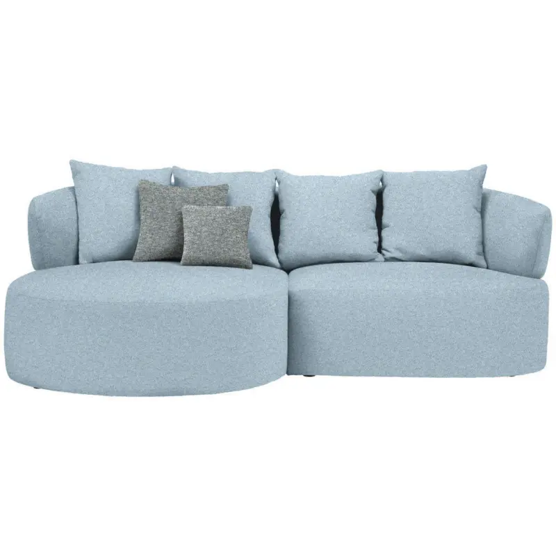Ecksofa in Flachgewebe Blau 166/235 cm