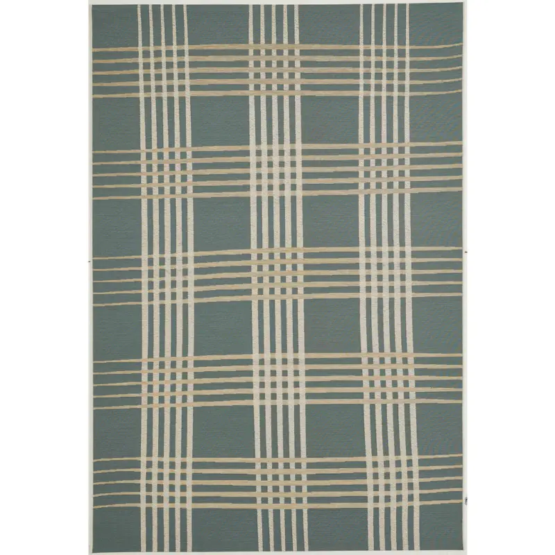 Outdoorteppich 160/230 cm Frida Wei&szlig;, Petrol, Beige