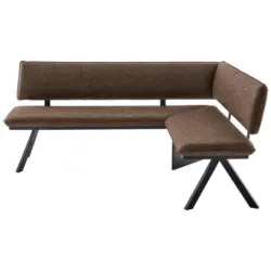 Eckbank 180/140 cm in Schwarz, Dunkelbraun