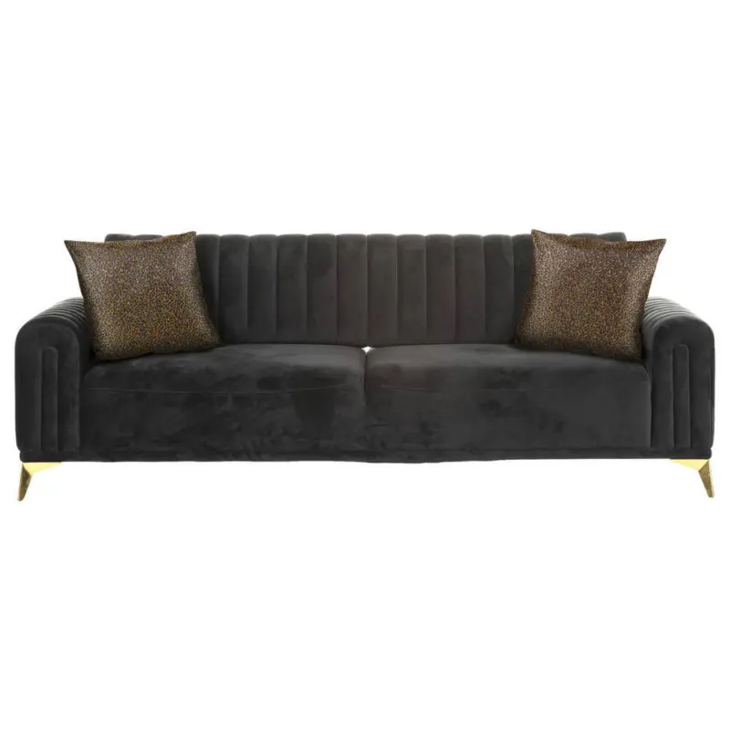 Bigsofa in Samt Schwarz