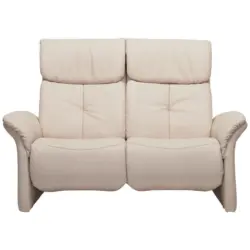 2-Sitzer-Sofa Heimkino in Echtleder Creme