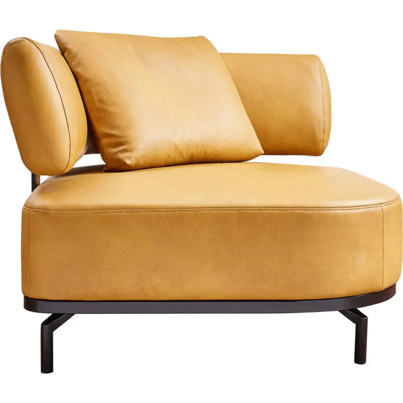 Sessel in Echtleder Dunkelgelb