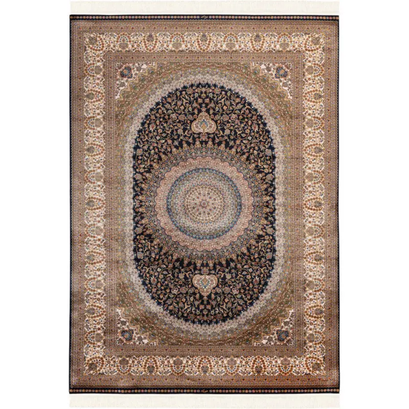 Webteppich 300/400 cm Blau, Creme, Multicolor, Hellbraun