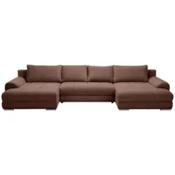 Wohnlandschaft in Cord Dunkelbraun