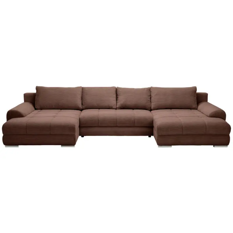 Wohnlandschaft in Cord Dunkelbraun