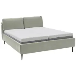 Polsterbett Matratze, Lattenrost Hellgrau 200/200 cm