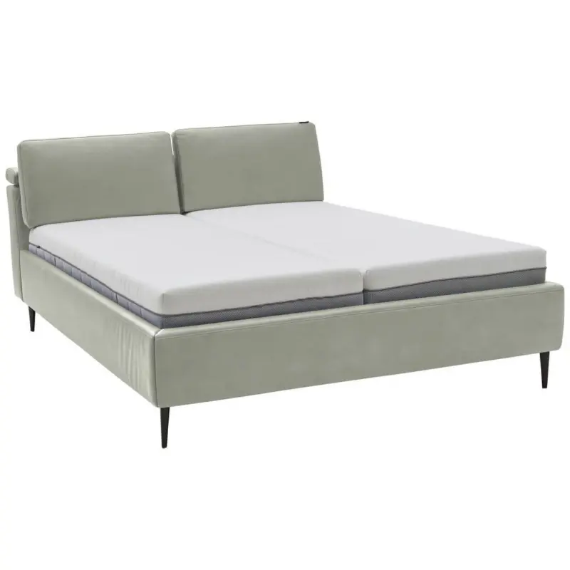 Polsterbett Matratze, Lattenrost Hellgrau 200/200 cm