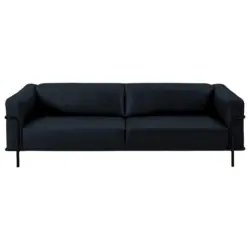 3-Sitzer-Sofa in Echtleder Dunkelblau