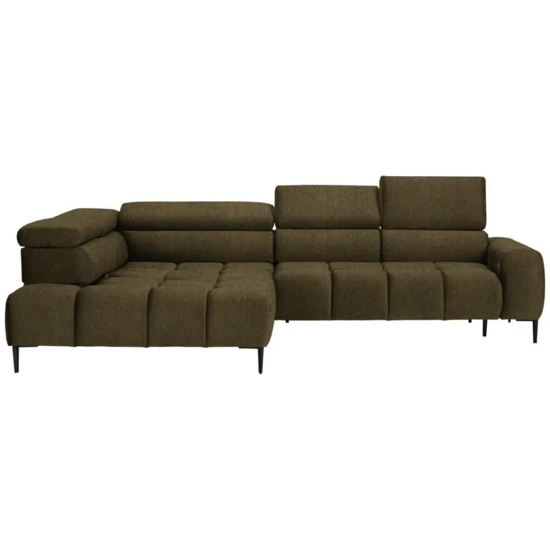Ecksofa in Webstoff Olivgr&uuml;n 216/300 cm