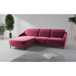 Ecksofa Blues V in Samt Aubergine 191/271 cm